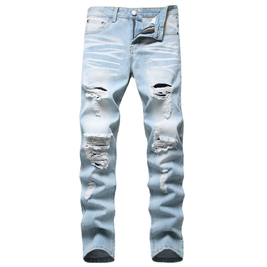 Men's Jeans Slim Fit Straight Ripped | Men's Clothing5 | Buy Center