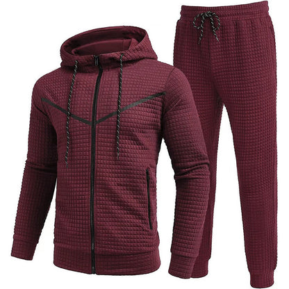 Fresh on the Scene at Buy Center: Men's Fashion Fashion Zipper Hooded Suits Wine Red