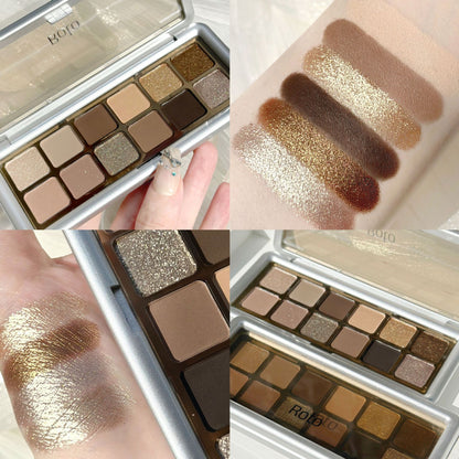 Sombra de ojos en 12 colores con placa de cemento, perla mate, delicada, tridimensional