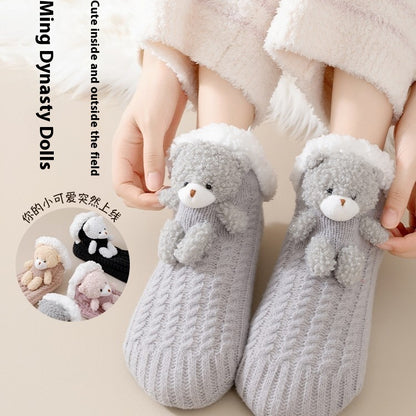 Women's Thick Socks Winter Fleece Lined Padded Warm Keeping Lambswool Buy Center