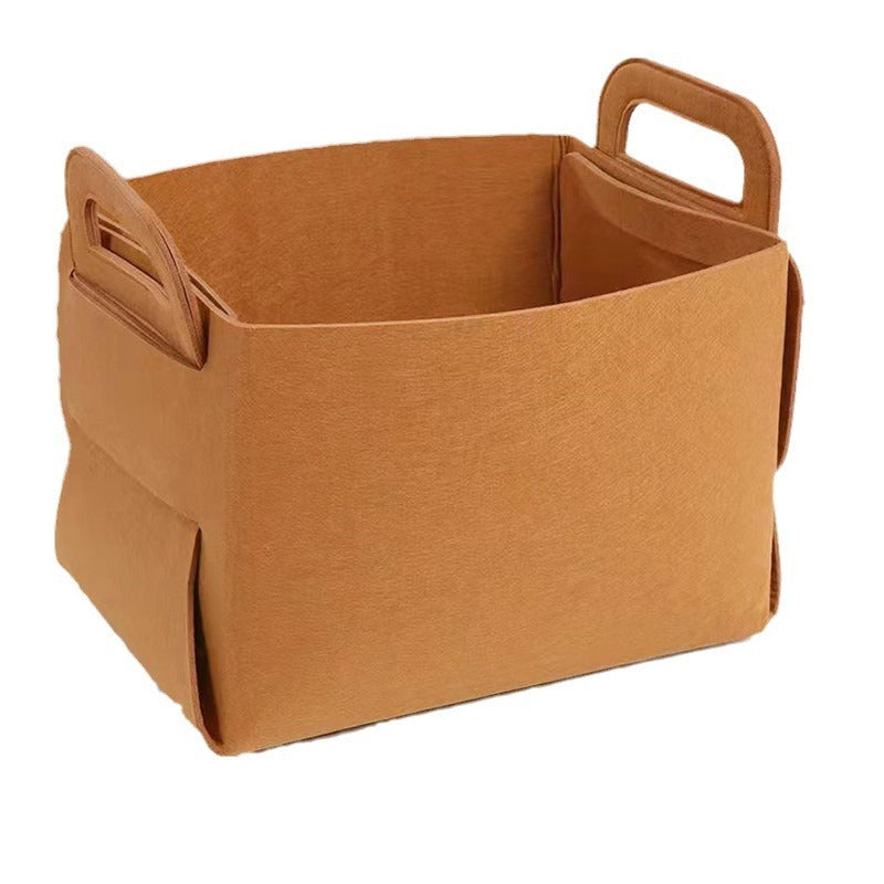 Fresh on the Scene at Buy Center: Portable And Minimalist Felt Folding Storage Basket Brown