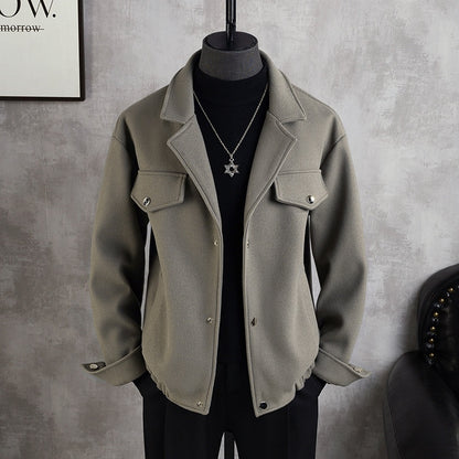 Suit Collar Woolen Jacket Coat Men's Thickened Casual Loose Buy Center