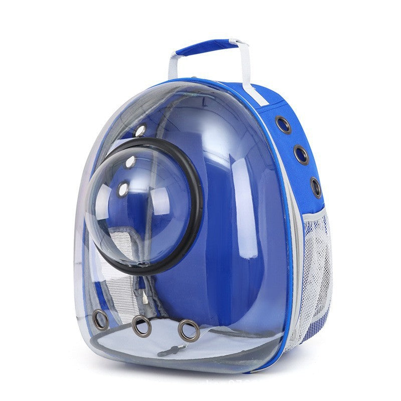 New at Buy Center: Pet Leisure Simple Large Capacity Space Bag Side Opening With Cover Blue