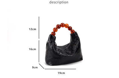 Just Arrived at Buy Center: First Layer Oil Wax Cowhide Dumpling Bag Beaded Handbag