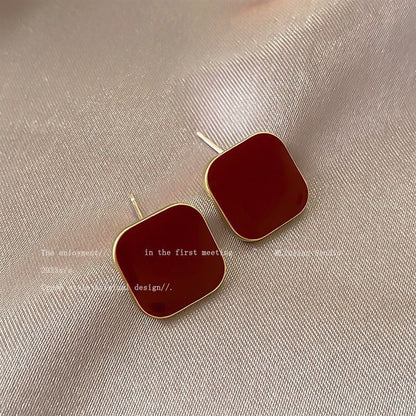 Square Pearl Metal Alloy Earrings Buy Center