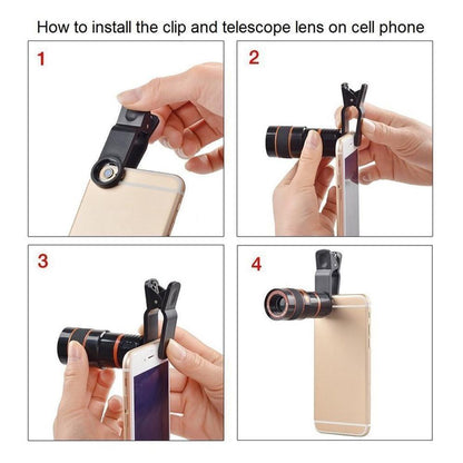 HD 8X Clip On Optical Zoom Telescope Camera Lens For Universal Mobile Cell Phone Buy Center