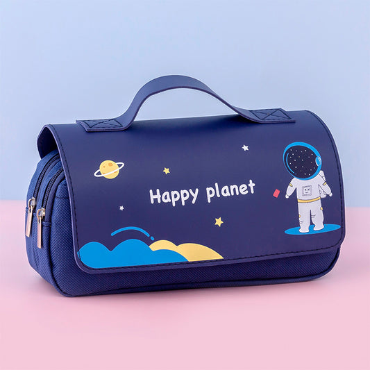 Newly Arrived at Buy Center: Large-capacity Pencil Case Cute Portable Cartoon Creative Multi-function Navy Blue