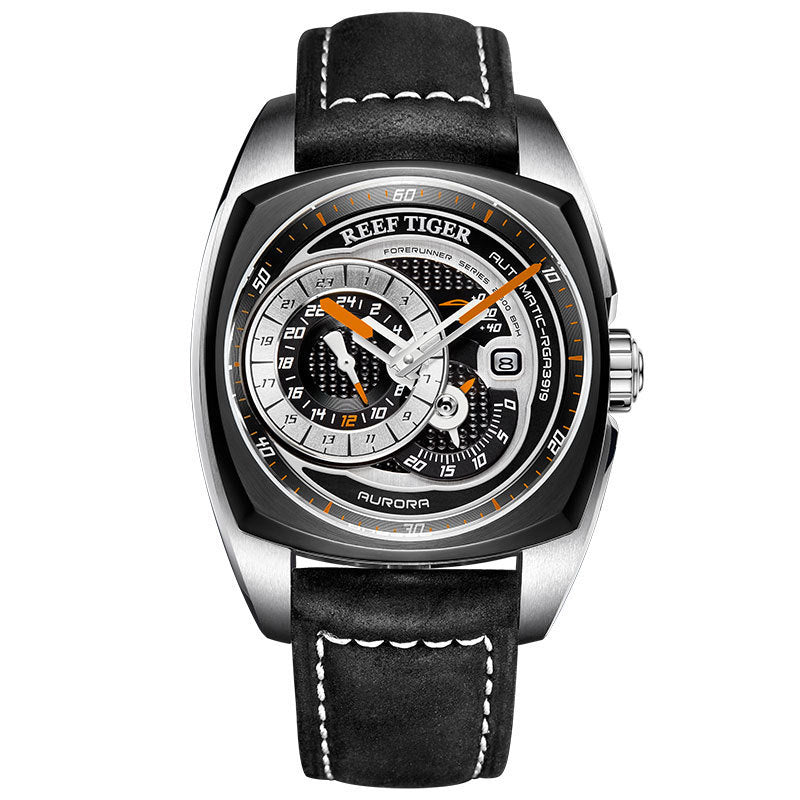 Buy Center Handpicked- Men's Sports And Leisure Fully Automatic Mechanical Watch Black Orange Needle