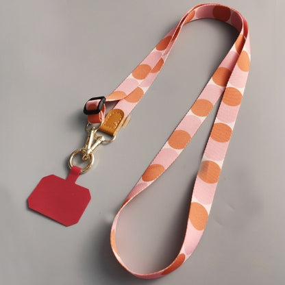 New at Buy Center: Mobile Phone Lanyard Crossbody Bag Solid Color Long Braces Detachable Multi-purpose Strap Rope Orange Round Foundation