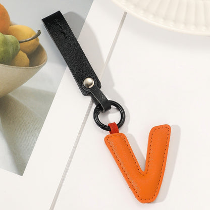 Newly Arrived at Buy Center: Fashion All-Match 26 Full Letter Leather Key Chain Pendant Style V