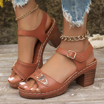 Buy Center Choice-Summer Plus Size High Heel Sandals