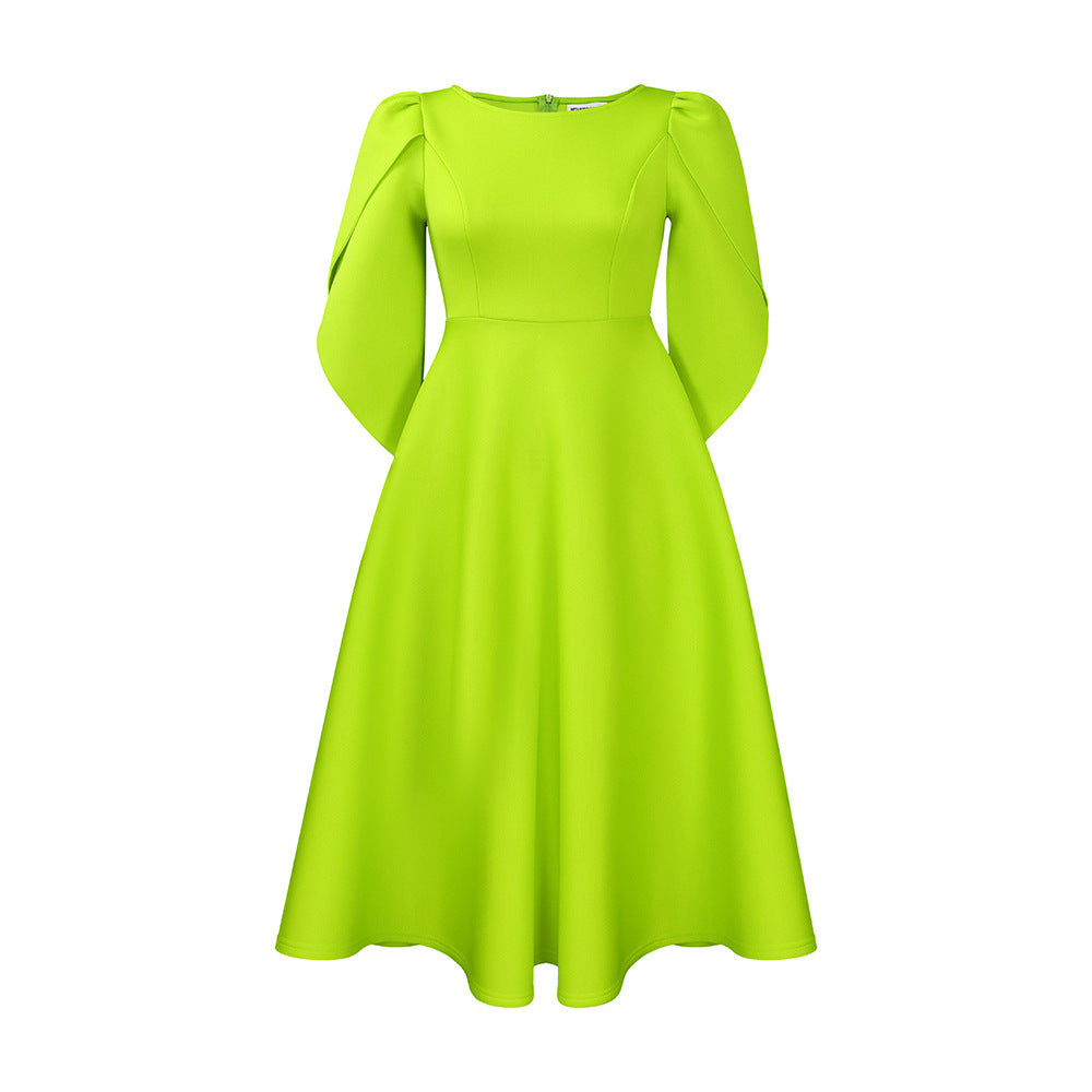 Buy Center Handpicked- Elegant Elegant Fashion Banquet Dress Skirt Large Swing African Dress Fruit Green