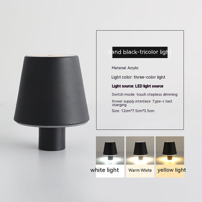 Just Arrived at Buy Center: Bedside Lamp Advanced Dimmable Table Lamp American Mushroom Lamp Sand Black Plastic