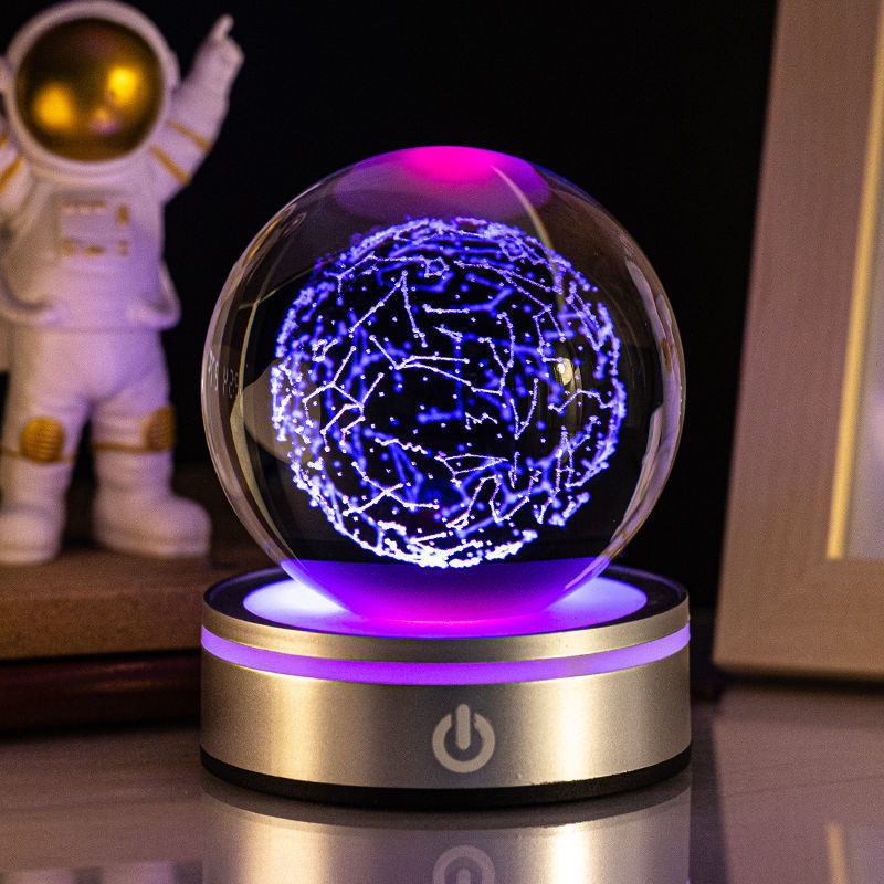 Creative 3D Inner Carving Luminous Crystal Ball Colorful Gradient Small Night Lamp Home Decorations Gifts Selection Buy Center