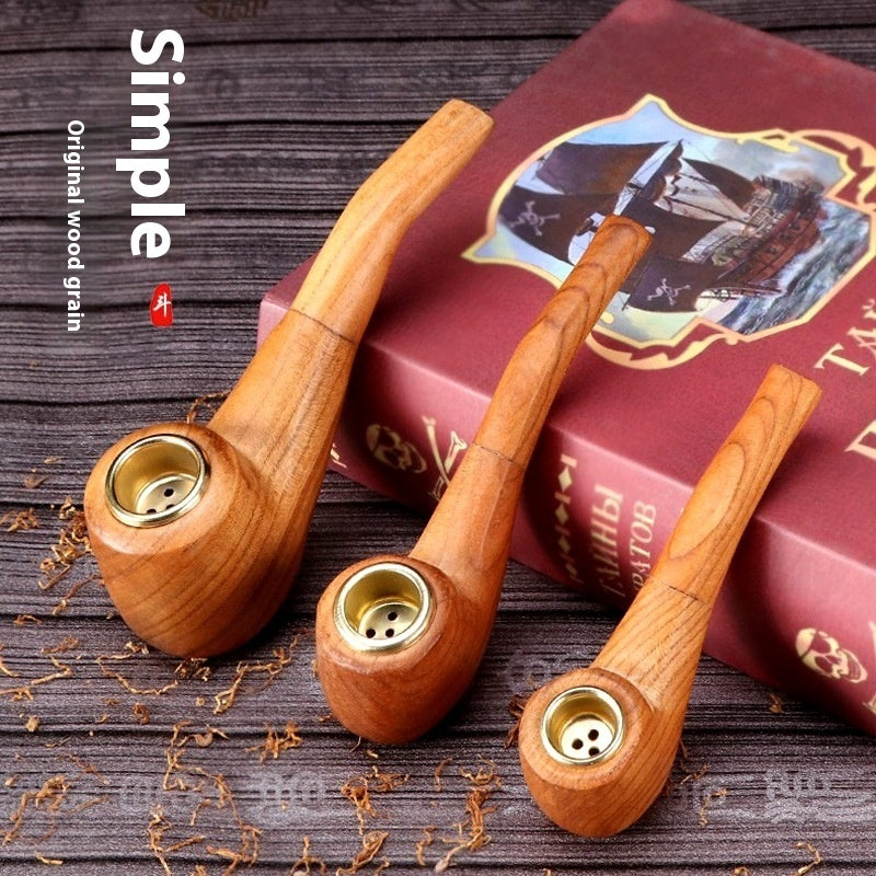 Newly Released at Buy Center: Old-fashioned Hand-polished Solid Wood Pipe