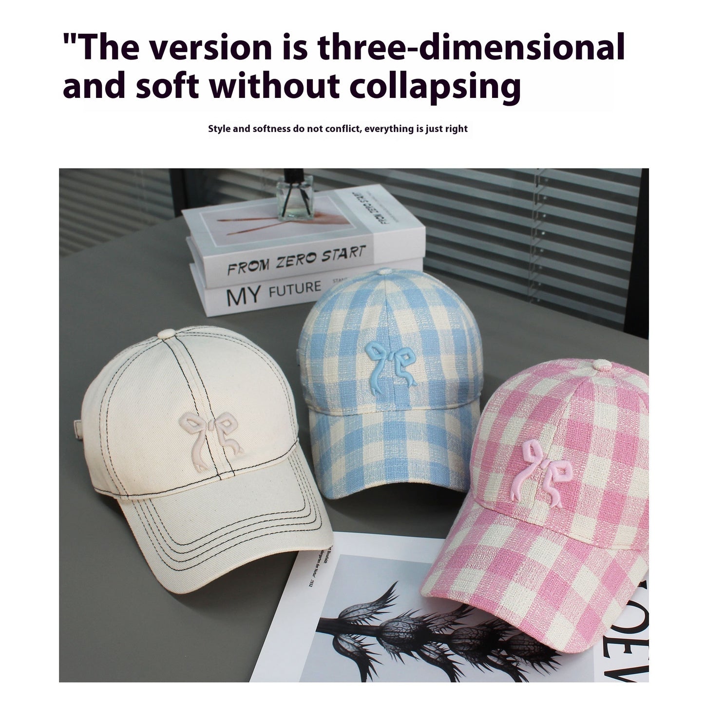 Spring Three-dimensional Embroidery Bow Baseball Cap Women's Fashionable Peaked Cap Sun Protection Hat Buy Center