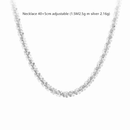 Now Available at Buy Center: Silver Cauliflower Sparkling Necklace 40 Plus 5cm Adjustable Silver 925 Silver