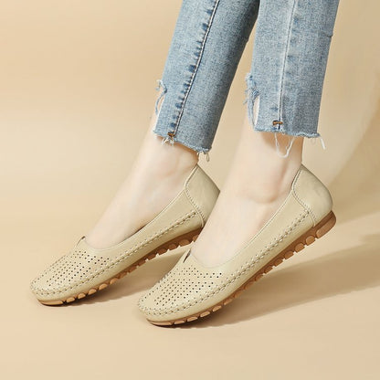 Fresh on the Scene at Buy Center: Hollow Flat Bottom Soft Bottom Slip-on Pumps Middle-aged And Elderly Comfortable