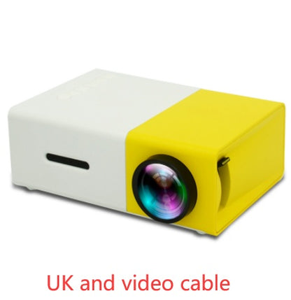 Portable Projector 3D Hd Led Home Theater Cinema HDMI-compatible Usb Audio Projector Yg300 Mini Projector UK and video cable