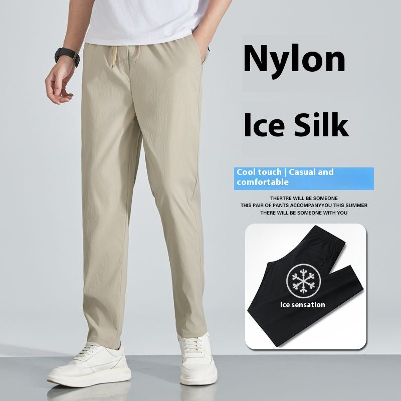 Buy Center Trend-Ice Silk Pants Quick-drying Thin Loose Straight Men