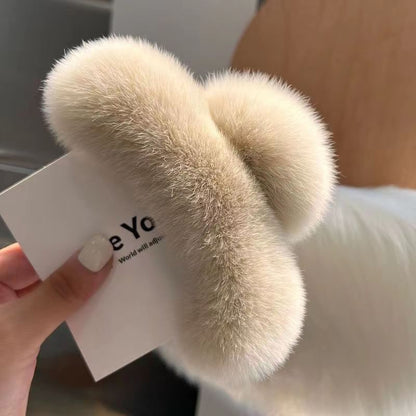 Véritables poils de lapin Rex, nouvelle jolie coiffe en peluche, griffe pour cheveux