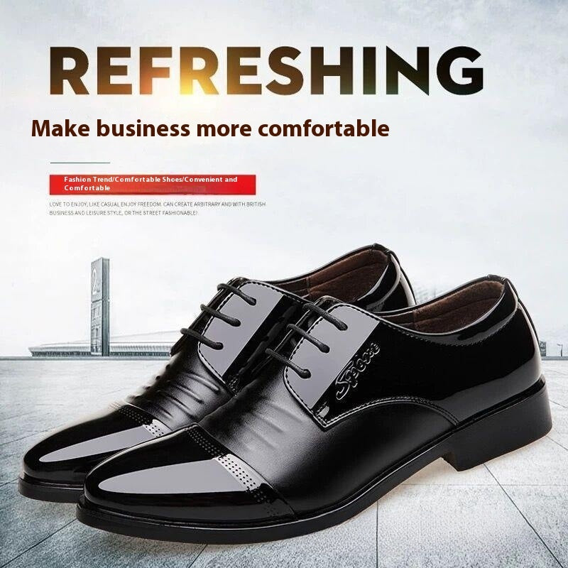 Buy Center Top Rated-Men's Autumn Height Increasing Casual Black Groom Wedding Shoes