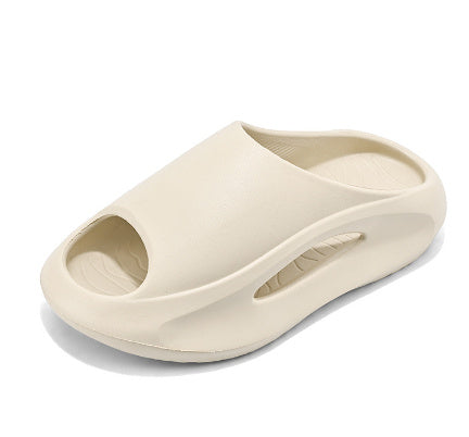 Now Available at Buy Center: Men's Thick Soled Anti Slip And Minimalist Versatile Slippers HY2306 Glossy Khaki