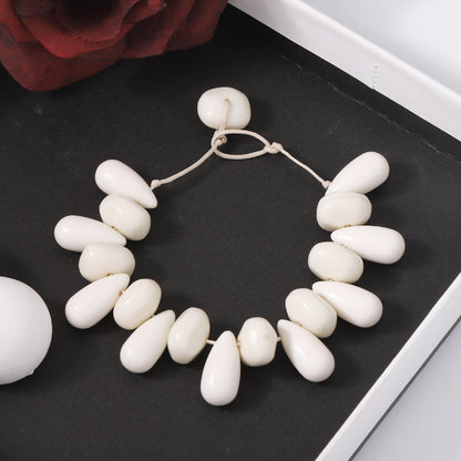 Buy Center Deal of the Day-Minimalist Design Irregular Geometric Water Drop Clavicle Chain White Bracelet