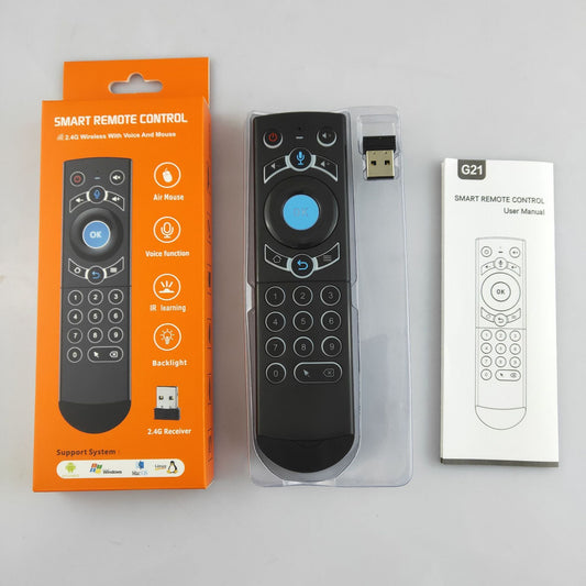 Newly Released at Buy Center: -border Google Intelligent Voice TV Set-top Box Universal Remote Control Wireless Mouse And Keyboard