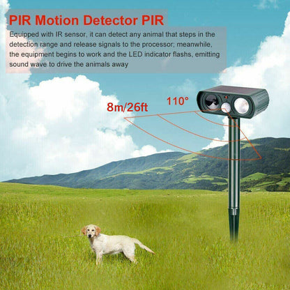 Ultrasonic Solar Pest Repellent Dog Cat Fox Scarer Deterrent Repeller For Garden Buy Center