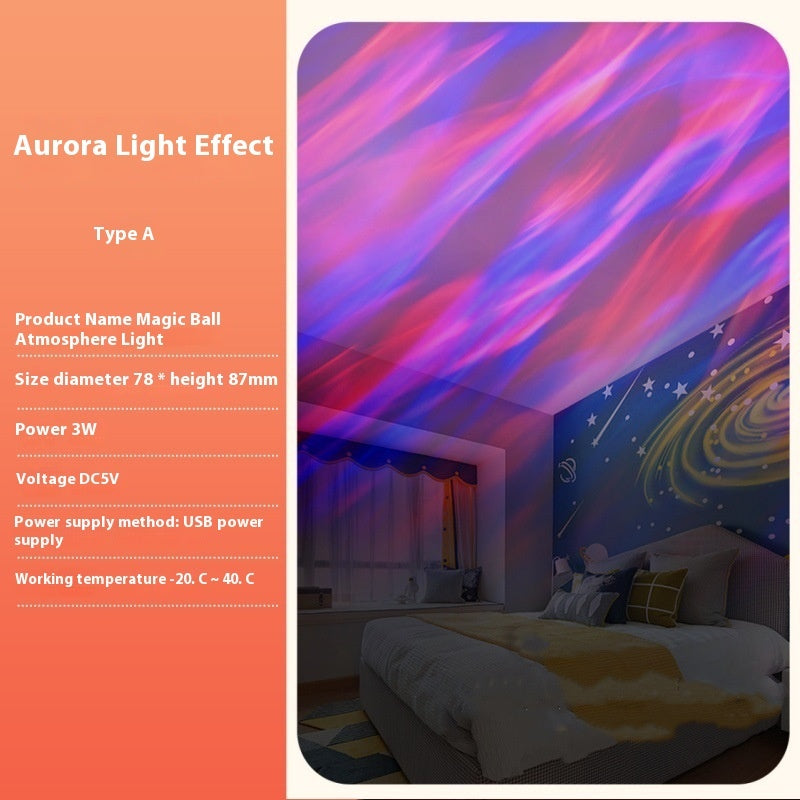 New Rotating Polar Light Water Ripple Ambience Light Usb Aurora Remote Control