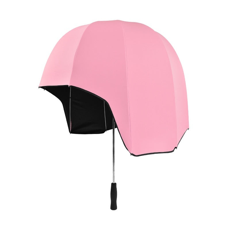 Just Arrived at Buy Center: Helmet Umbrella Sunny And Rainy Dual-purpose Sun Protection Sunshade Pink Vinyl 76cm