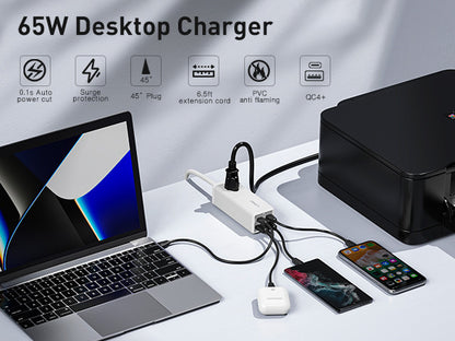 Fresh Arrivals at Buy Center: USB C Charger, MANTO 65W 5-in-1 GaN USB Charging Station, Super Fast Charger With 2 USB C Ports, 2 USB Ports And 1 Outlet, USB C Power Strip