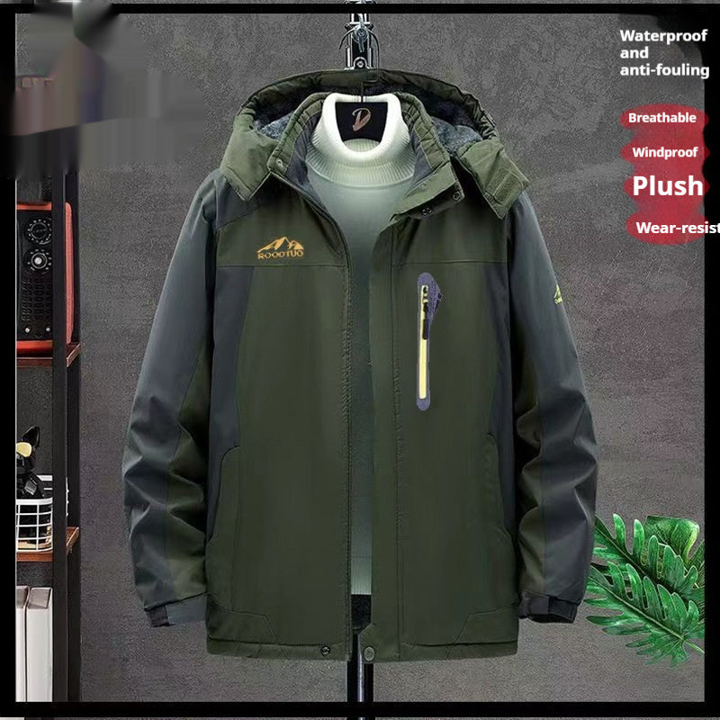 Men's Thick Velvet Waterproof And Windproof Jacket Buy Center