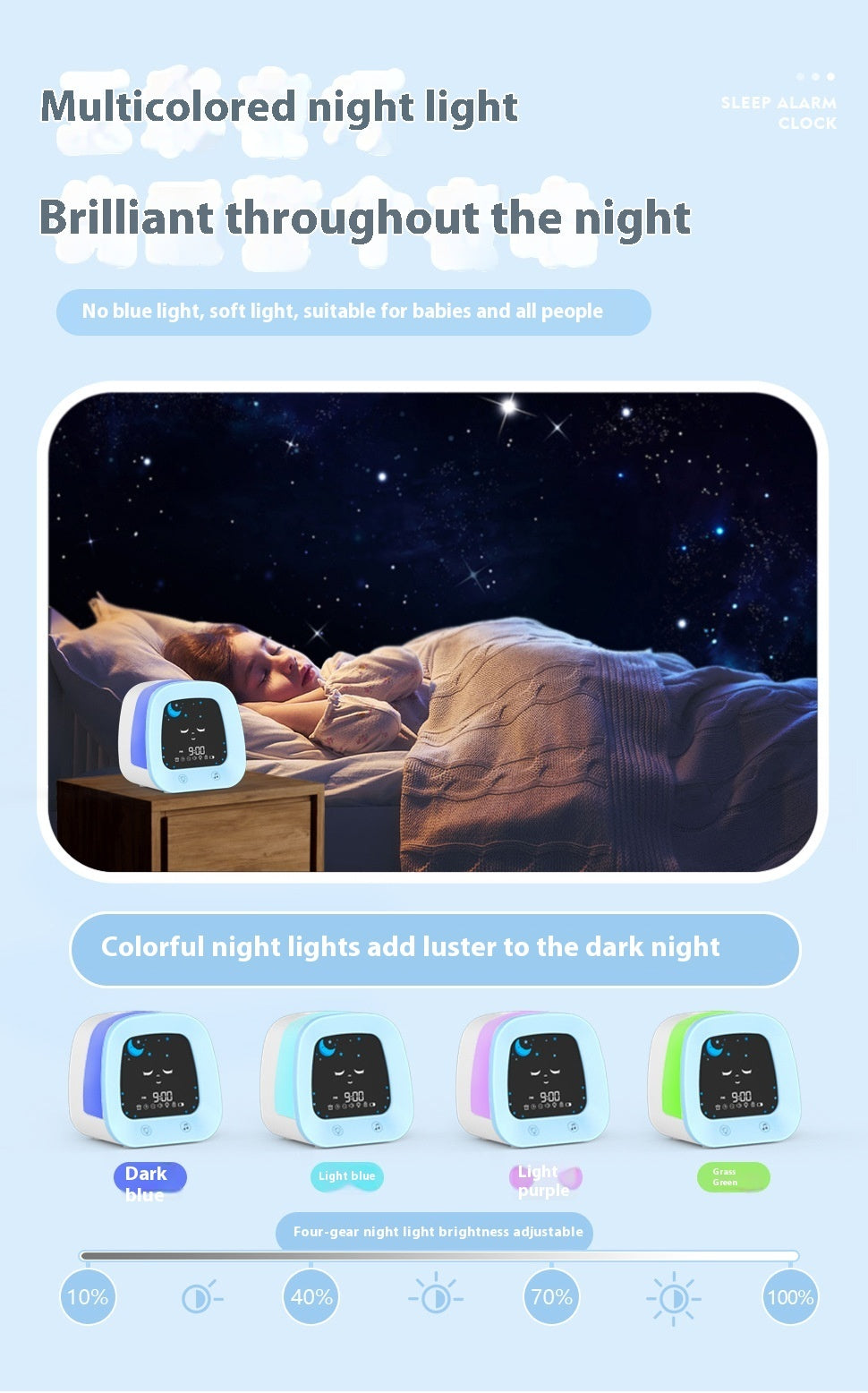 Hot New Arrivals at Buy Center: Children's Music Alarm Student Mute Snooze Alarm Bedside Luminous Clock