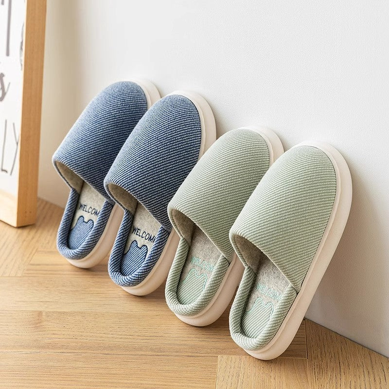 Buy Center Deal-Autumn New Linen Women's Four Seasons Home Indoor Platform Slippers