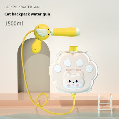 Newly Arrived at Buy Center: Children's Cartoon Backpack Water Gun Water Beach Toys 1500ml Cat