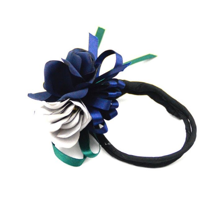 Now Available at Buy Center: aBun Hair Half Bun Pearl Flower Hair Plate Hair Elastic Korean Styling Headdress Hair Accessories Navy blue + gray