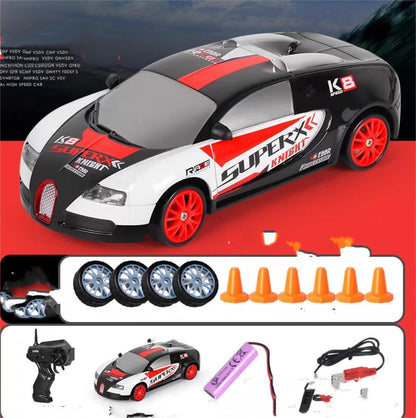 2.4G Drift Rc Car 4WD RC Drift Car Toy Remote Control GTR Model AE86 Vehicle Car RC Racing Car Toy For Children Christmas Gifts 124 Track Gadi Standard