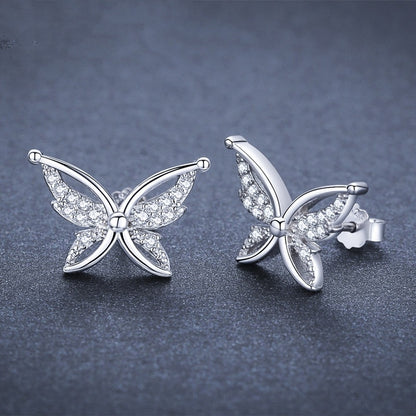 Fresh Arrivals at Buy Center: Personality All-Match Full Rhinestone Zircon Butterfly Copper-plated Stud Earrings