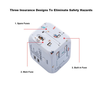 Fresh Arrivals at Buy Center: WorldWide Universal Outlet Travel Adapter UK EU US AU Multi Plug Charger W 2USB