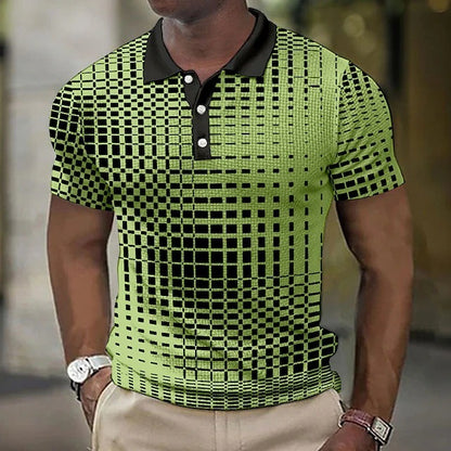 Newly Released at Buy Center: Fashion Plaid Pattern Men's Casual Short-sleeved Top DXPOLO497