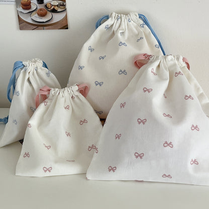 Fresh Arrivals at Buy Center: Sweet Bow Print Drawstring Storage Bag