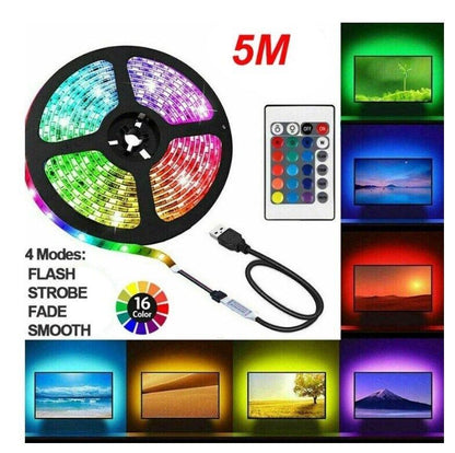 Fresh on the Scene at Buy Center: USB LED Light Strip 2-5M RGB Color 5050 Color Changing With TV Kitchen Lighting