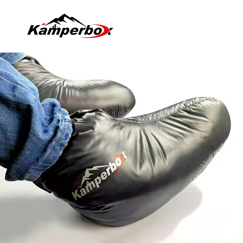 Kamperbox Down Slippers Down Socks Camping Down Booties For Sleeping Bag Camping AQ3 Lowsocks Black