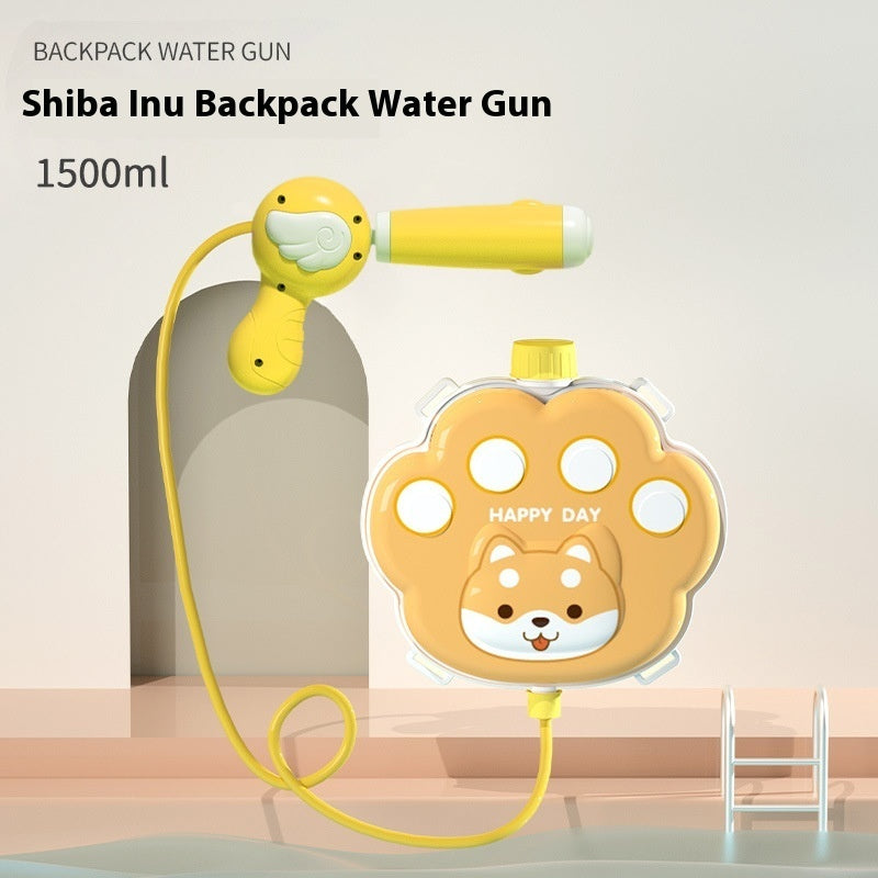 Newly Arrived at Buy Center: Children's Cartoon Backpack Water Gun Water Beach Toys 1500ml Shiba Inu