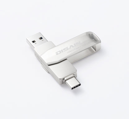 Trending Now at Buy Center: New Typec Metal Rotating USB Drive Mobile Pearl Nickel