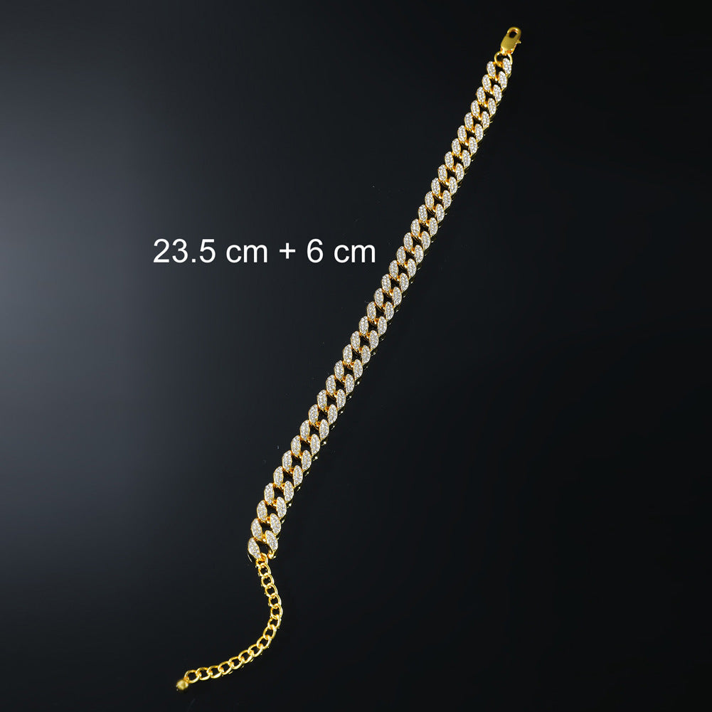 Buy Center Handpicked- Male Creative Versatile Full Diamond Cuban Chain Foot Chain