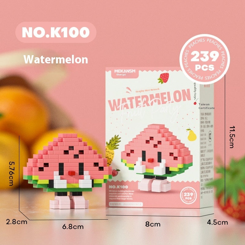 Fresh on the Scene at Buy Center: Puzzle Small Particles Assembled Fruit Building Blocks Toy K100 Watermelon