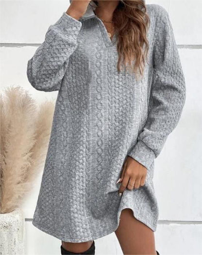 New Autumn And Winter Women's Knitted Jacquard Long-sleeved Hooded Sweatshirt